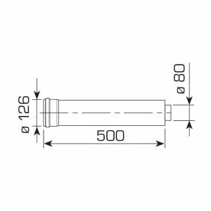 Flue Std Coaxial Extension D.80/125mm L.500