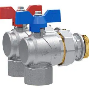 Pair 1" Ball Valve Angle w/Pipe Union