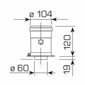 SIME HE Vert. Flue Adaptor D.60/100mm -140mm with smoke analysis 7 SIME HE Vert. Flue Adaptor D.60/100mm -140mm with smoke analysis