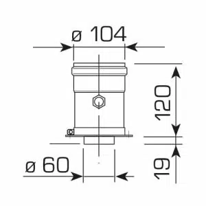 SIME HE Vert. Flue Adaptor D.60/100mm -140mm with smoke analysis