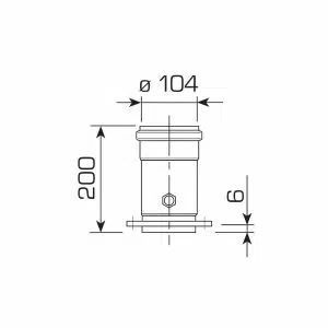 SIME Std Vert. Flue Adaptor D.60/100mm - 200mm with smoke analysis takeoff point