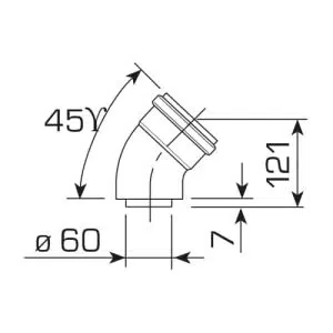 Sime HE 45° Flue Elbow D.60/100mm 4 Sime HE 45° Flue Elbow D.60/100mm
