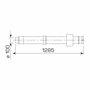 Sime HE Flue Roof Outlet Terminal D.60/100-80/125mm L=1284mm 5 Sime HE Flue Roof Outlet Terminal D.60/100-80/125mm L=1284mm