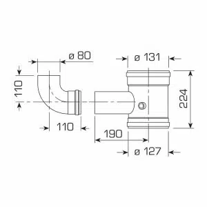 Sime Solo Flue Adaptor Kit D.80/125mm Diesel