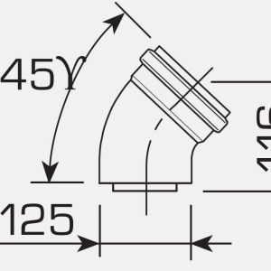 Sime Solo Stainless Steel Flue 45° Elbow D.80/125mm