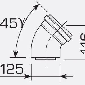Sime Solo Stainless Steel Flue 45° Elbow D.80/125mm