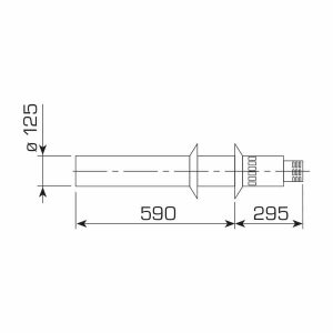Sime Solo Stainless Steel Flue Wall Outlet D.80/125mm