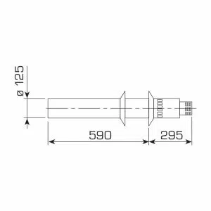 Sime Solo Stainless Steel Flue Wall Outlet D.80/125mm