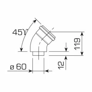 Sime Std 45° Flue Elbow D.60/100mm