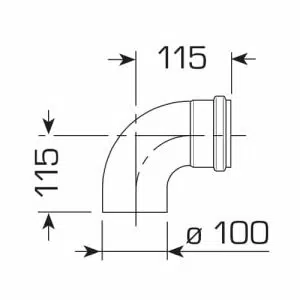 SIME STD 90° Flue Elbow D.60/100mm