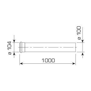 Sime Std Flue Extension D.60/100mm L=1000