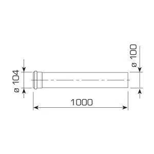 Sime Std Flue Extension D.60/100mm L=1000