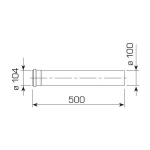 Sime Std Flue Extension D.60/100mm L=500