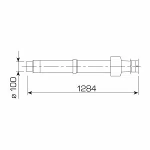 Sime Std Roof Outlet Terminal D.60/100mm L=1284