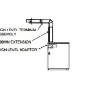 High Level Horiz Flue incl HL Adaptor, Terminal Assembly & 900 Extension