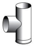 Flue Tee 135x150x125 stainless steel
