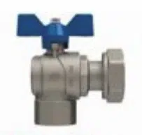 Ball Valve Angle 1/2" F x 3/4" Swivel Blue T Handle
