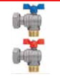 Ball Valve Angle 3/4" F Swivel Blue or Red Handle